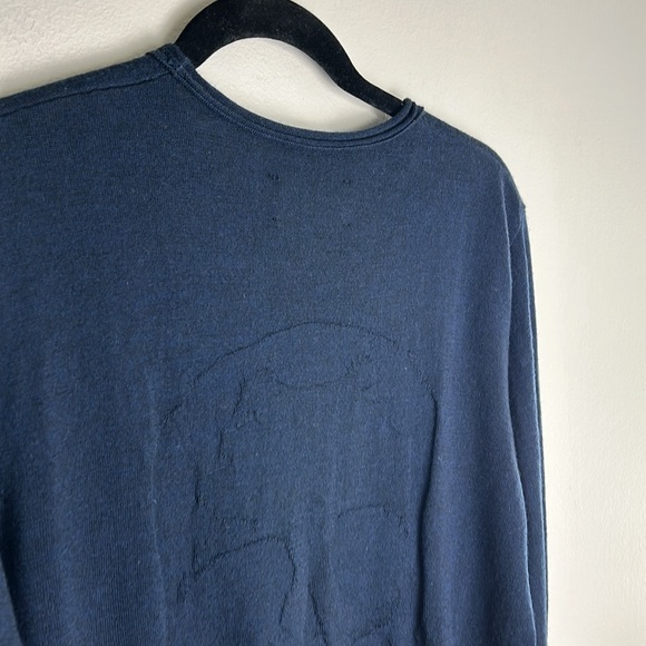 Zadig & Voltaire Men’s Skull Sweater Spooky Season Navy 100% Merino Wool Goth - Picture 10 of 14